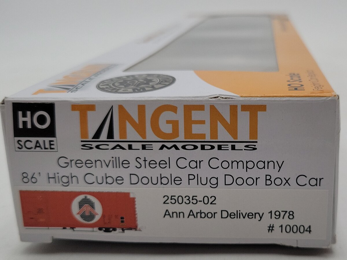 Tangent 25035-06 HO Ann Arbor Railroad Greenville 86' High Cube Boxcar #10004/Box