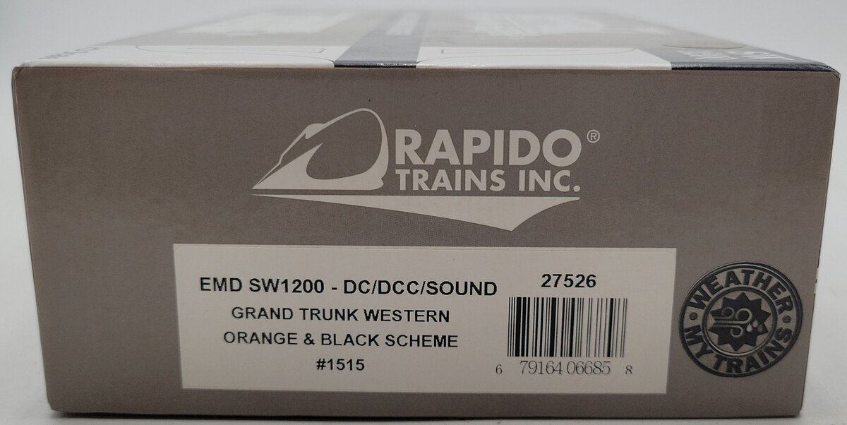 Rapido Trains 27026 HO Weathered GTW SW1200 Diesel Loco. #1515 w/DCC & Sound EX/Box