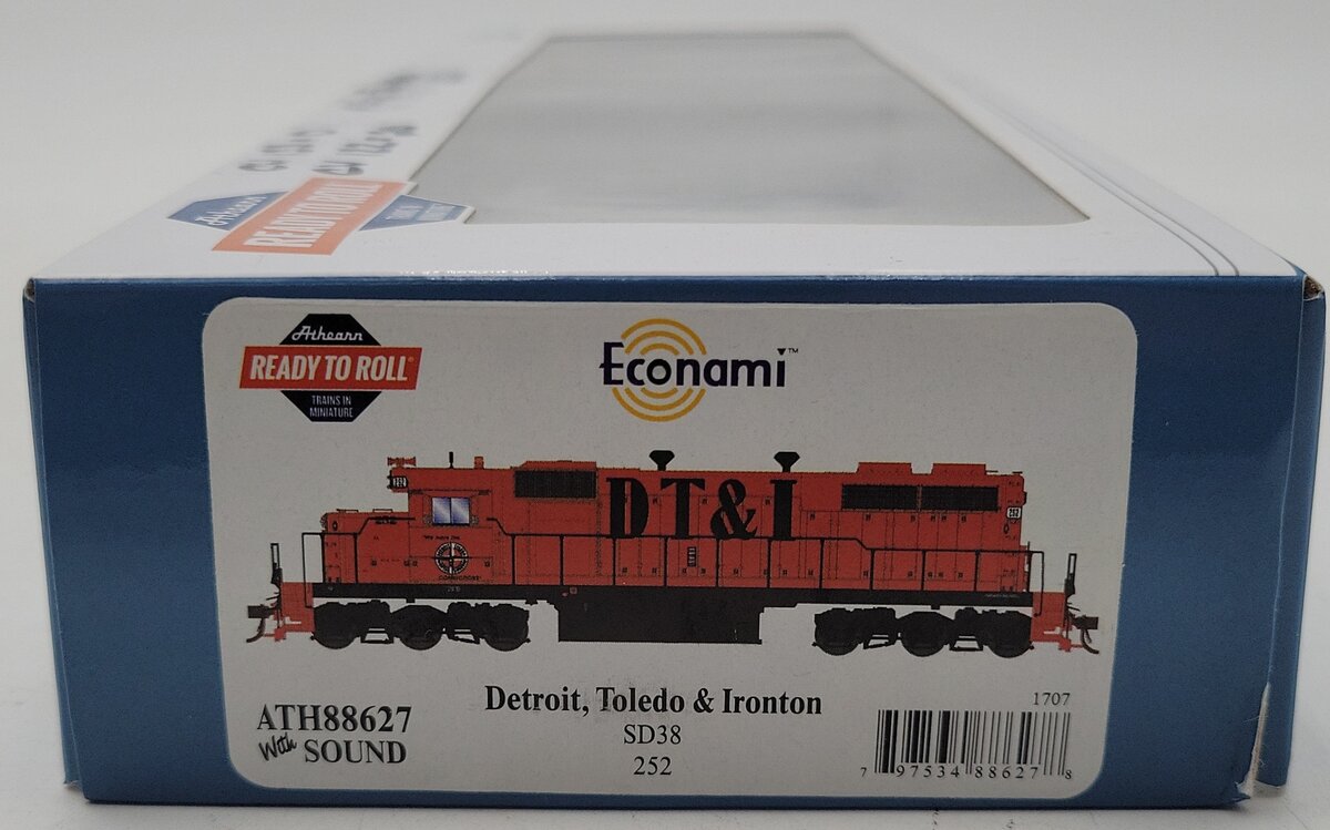 Athearn 88627 HO Weathered DT&I RTR SD38 Diesel Locomotive with DCC & Sound #252/Box