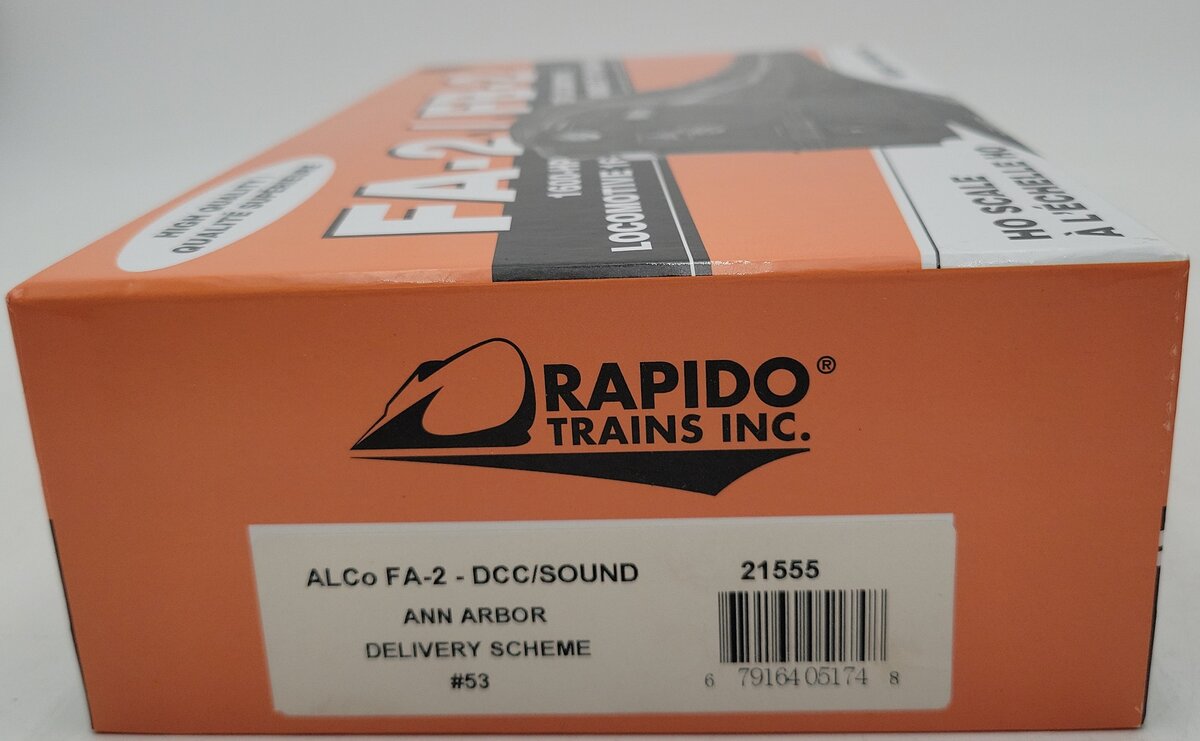 Rapido Trains 21555 HO Ann Arbor FA-2 Phase Ia Diesel Locomotive DCC & Sound #53/Box