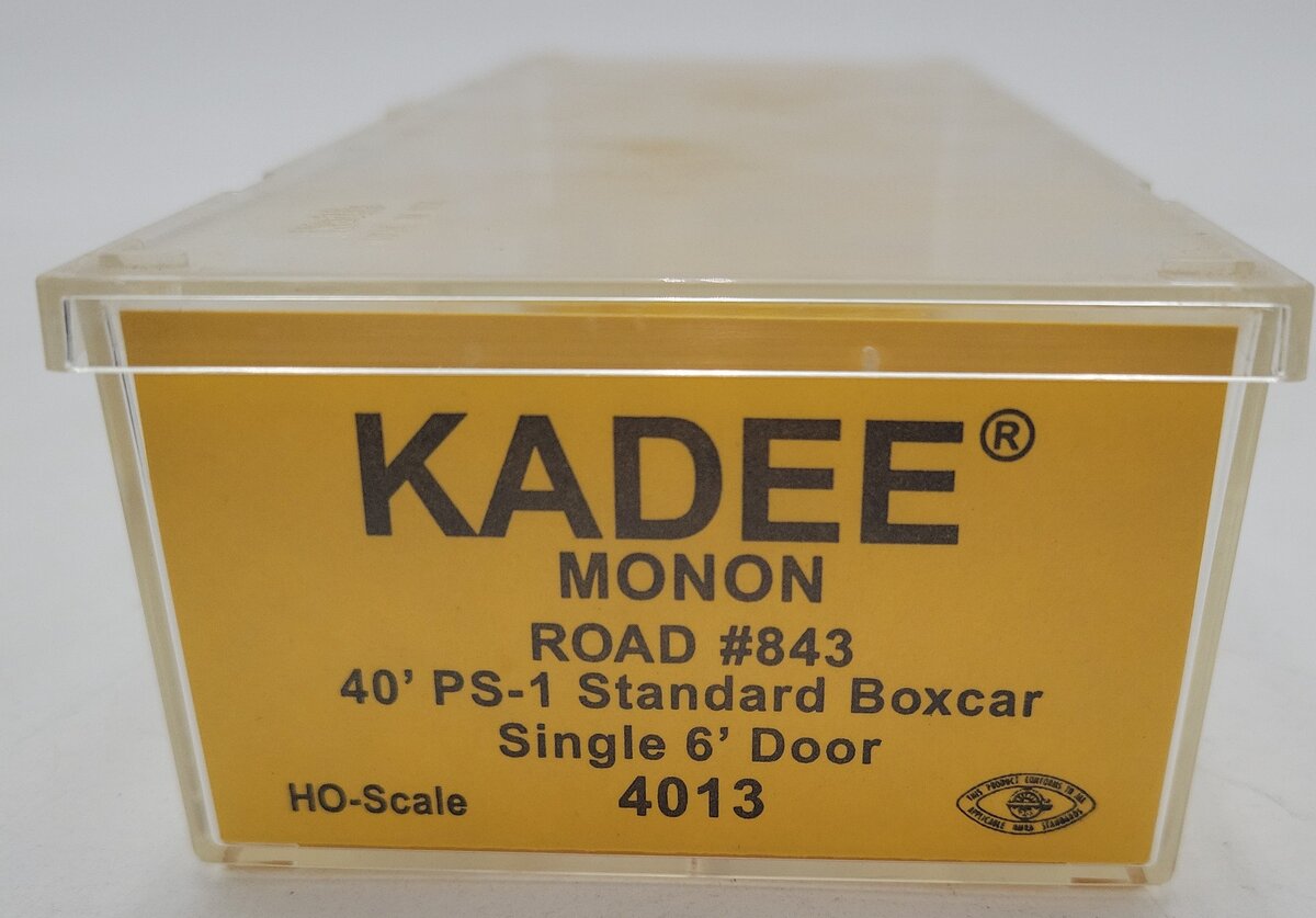 Kadee 4013 HO Scale Monon 40' PS-1 Single 6' Door Boxcar #843