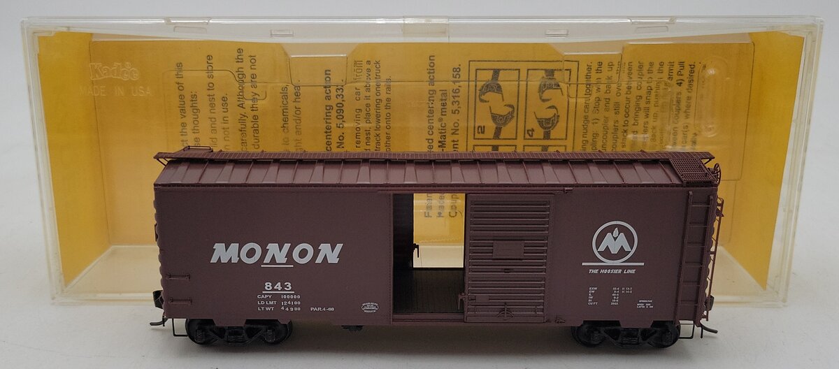 Kadee 4013 HO Scale Monon 40' PS-1 Single 6' Door Boxcar #843