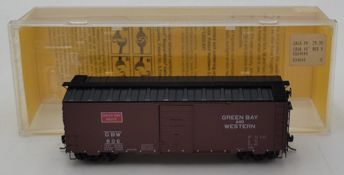 Kadee 4049 HO Scale Green Bay & Western 40' PS-1 Boxcar #806 LN/Box