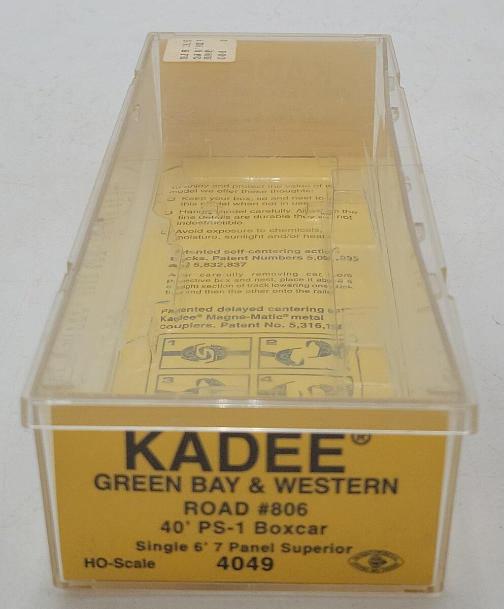 Kadee 4049 HO Scale Green Bay & Western 40' PS-1 Boxcar #806 LN/Box