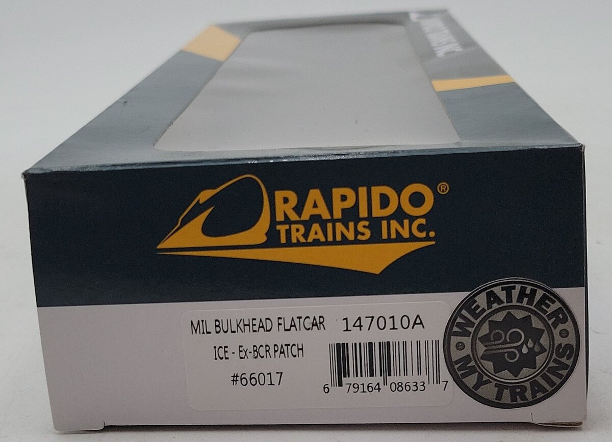 Rapido Trains 147010A HO ICE Marine Industries Bulkhead Flatcar (Single Car)/Box