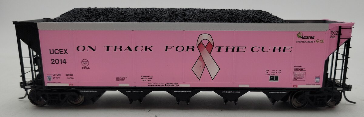 ExactRail EE-1310-1 HO UCEX Ameren PINK CANCER Johnstown Autoflood Hopper #2014 LN/Box