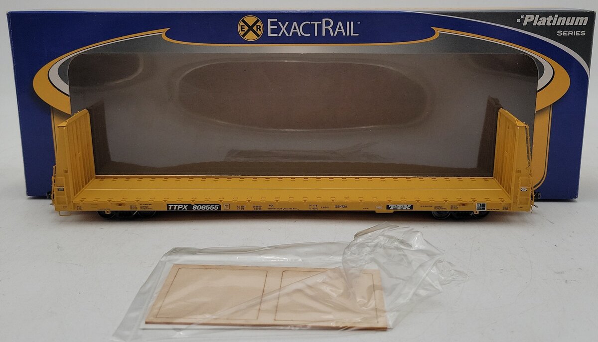 ExactRail EP-81152-7 HO TTPX 67'-11 Bulkhead Flat Car #806555 NIB