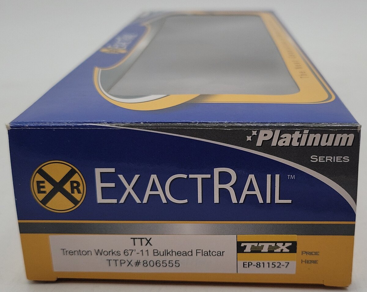 ExactRail EP-81152-7 HO TTPX 67'-11 Bulkhead Flat Car #806555 NIB