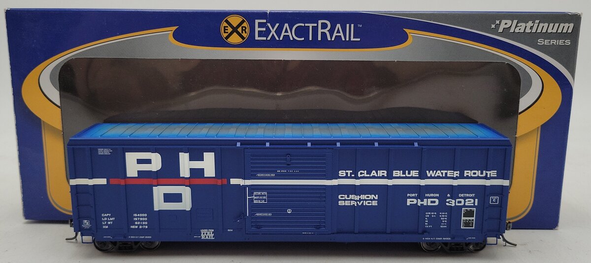 ExactRail EP-80908-4 HO P-S 5344 Port Huron & Detroit PHD 50' Boxcar #3021 NIB