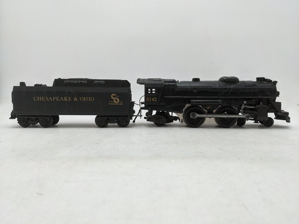 Lionel 6-8142 O Gauge C&O 4-4-2 Die-Cast Steam Locomotive & Tender VG