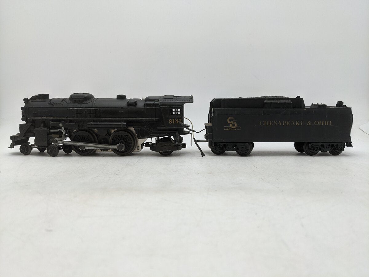 Lionel 6-8142 O Gauge C&O 4-4-2 Die-Cast Steam Locomotive & Tender VG