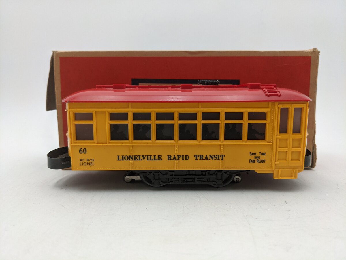 Lionel 60 Vintage O Lionelville Motorized Rapid Transit Trolley VG/Box