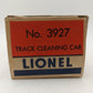 Lionel 3927 O Vintage Postwar Motorized Track Cleaner Car #3927 VG/Box