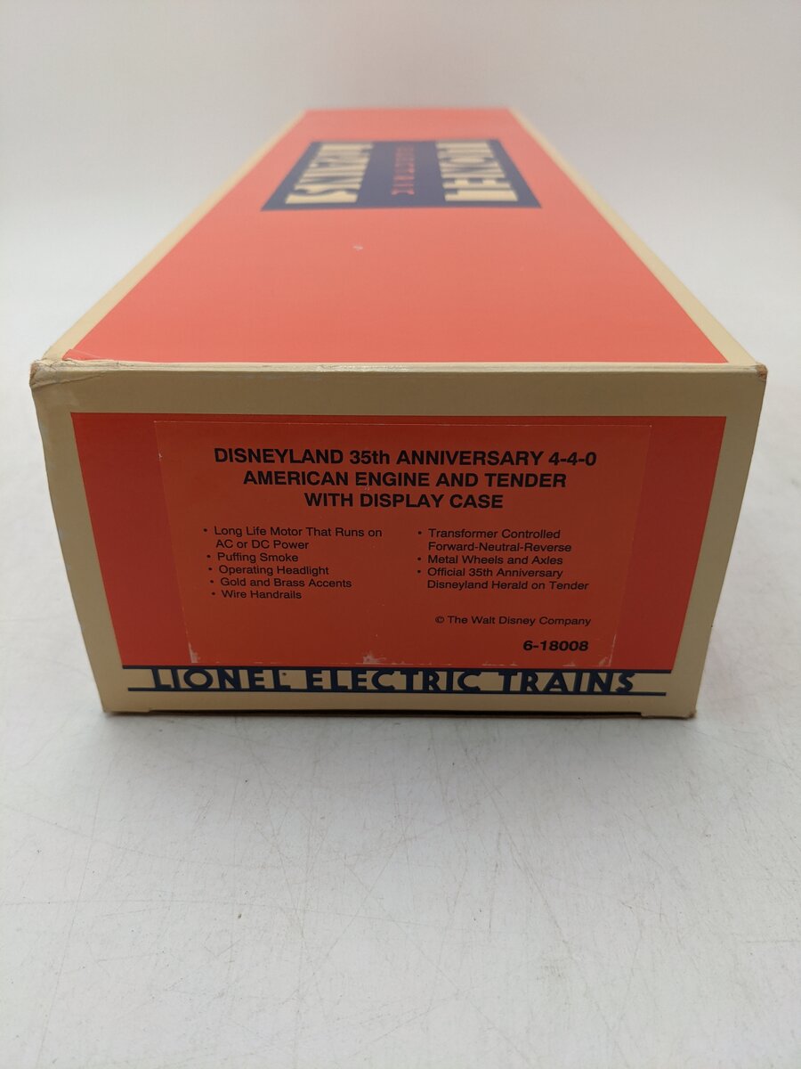 Lionel 6-18008 O Gauge Disneyland 4-4-0 Steam Locomotive & Tender #4 EX/Box