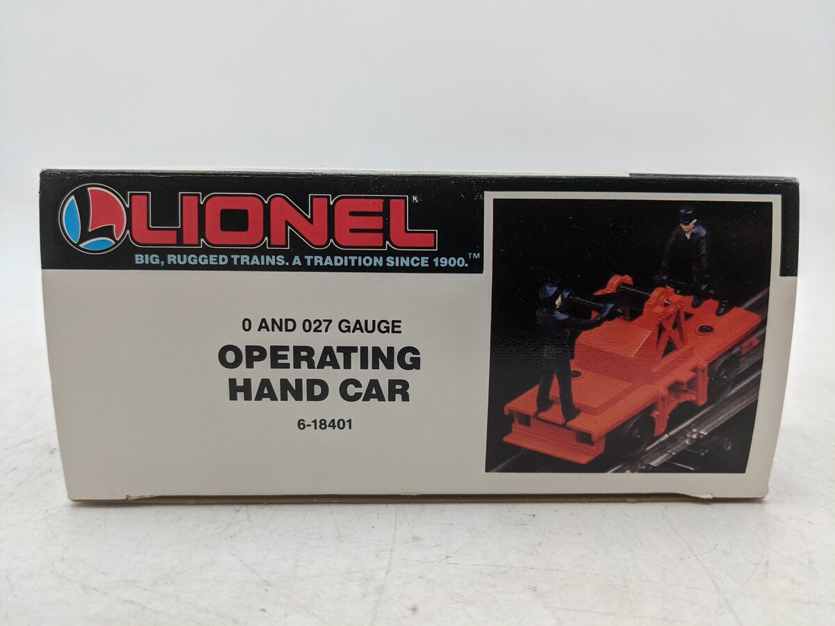 Lionel 6-18401 O Gauge Operating Workmen Hand Car EX/Box