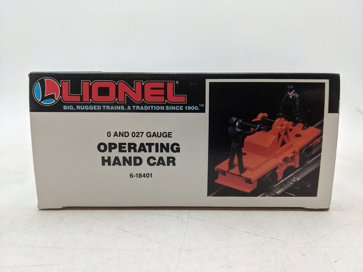 Lionel 6-18401 O Gauge Operating Workmen Hand Car EX/Box