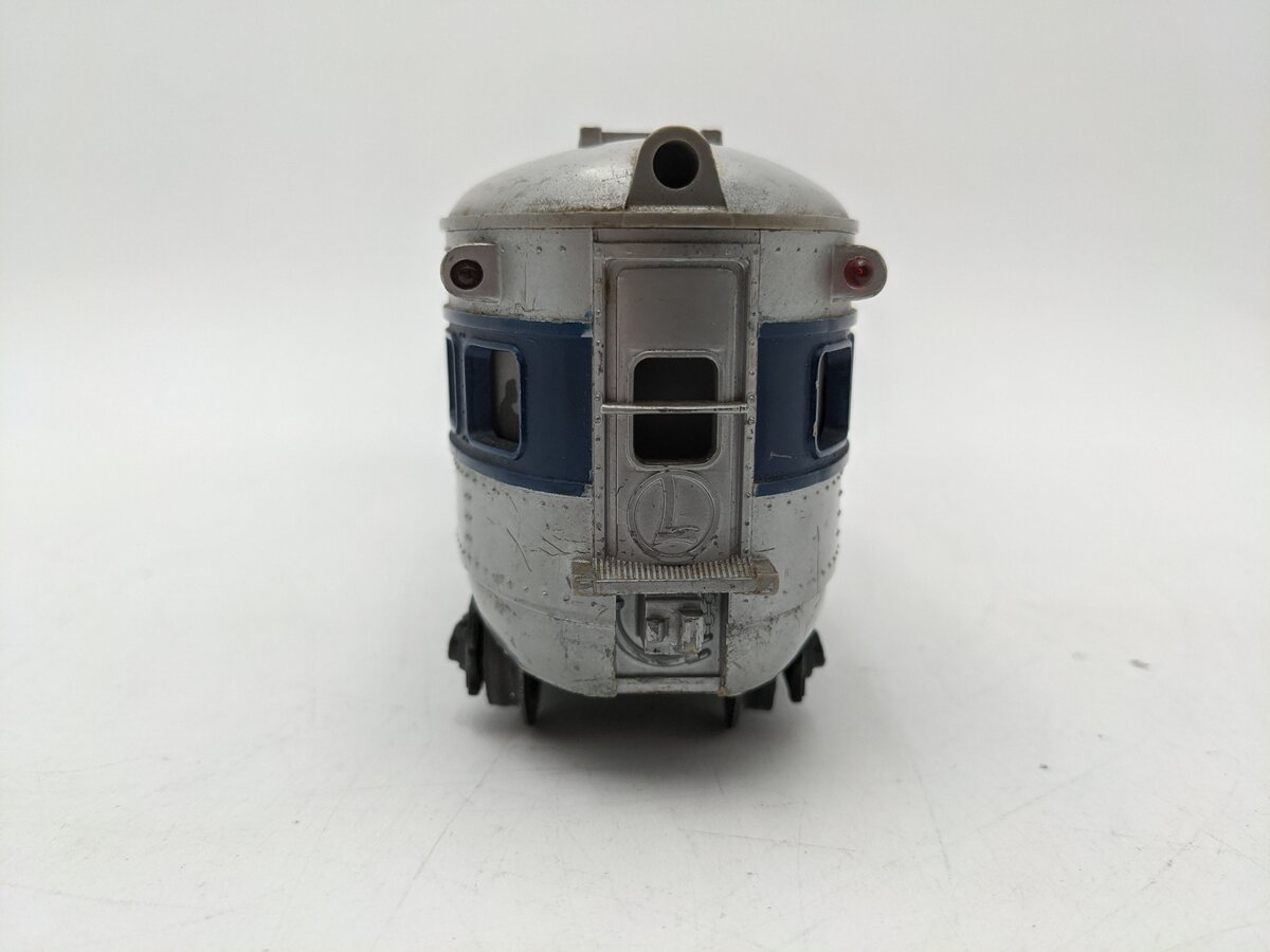 Lionel 2416 Vintage O Santa Fe Illuminated Blue Stripe Observation Car VG