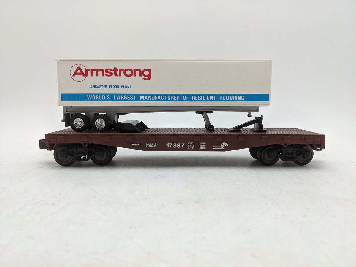 Lionel 6-17887 O Gauge LCCA Conrail Flatcar w/ Armstrong Trailer #17887 VG/Box