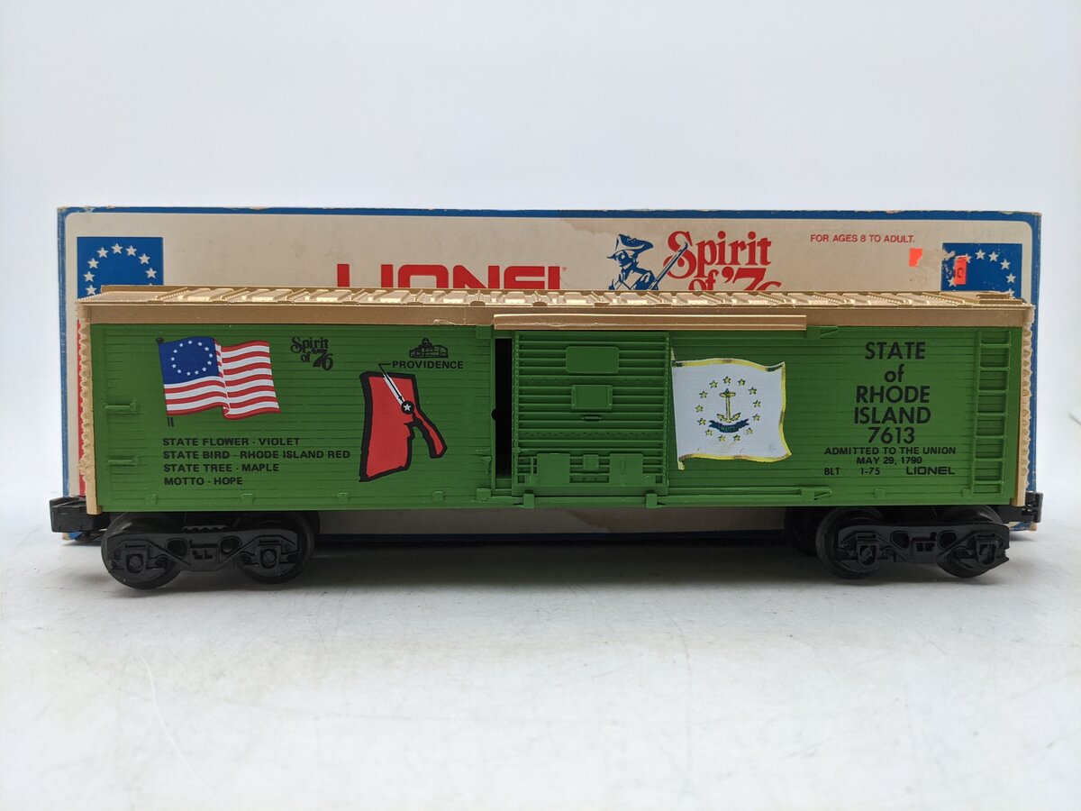 Lionel 6-7613 O Gauge Spirit of 76 State of Rhode Island Boxcar #7613 EX/Box