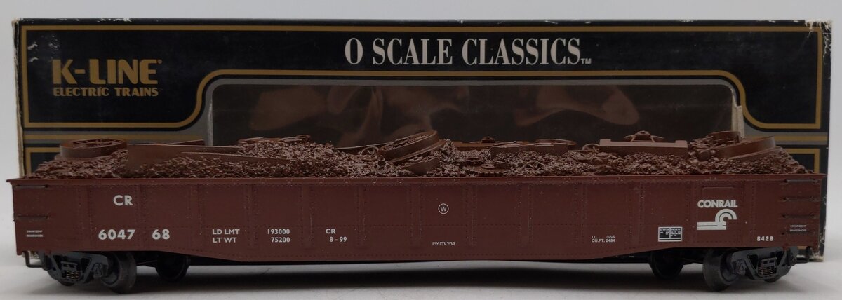 K-Line K652-1412 O Gauge Conrail Die-Cast Gondola with Scrap Load EX/Box