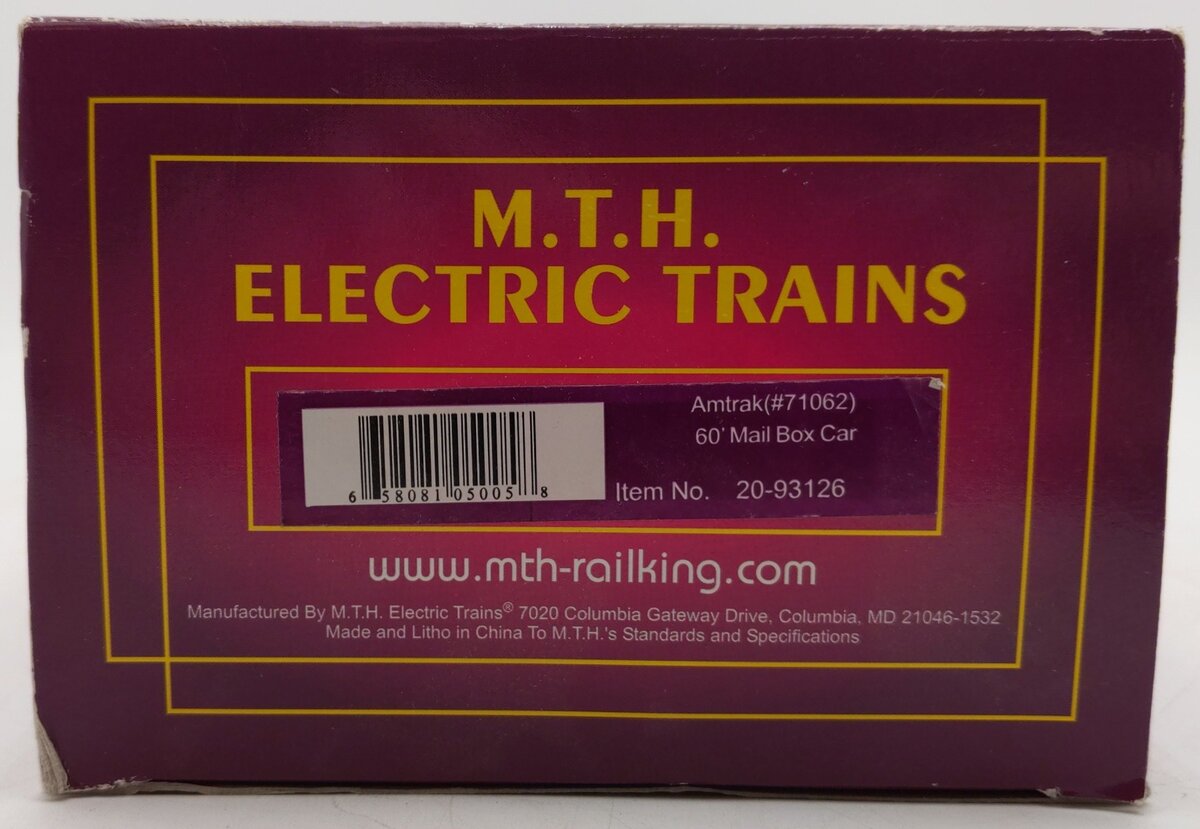 MTH 20-93126 Amtrak Mail Box Car #71062/Box