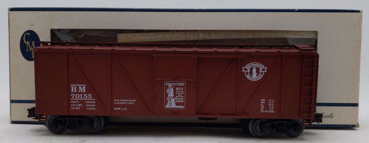 Crown OB-113 Boston & Maine Victory Bond Boxcar (Hi-Rail) #70155 EX/Box