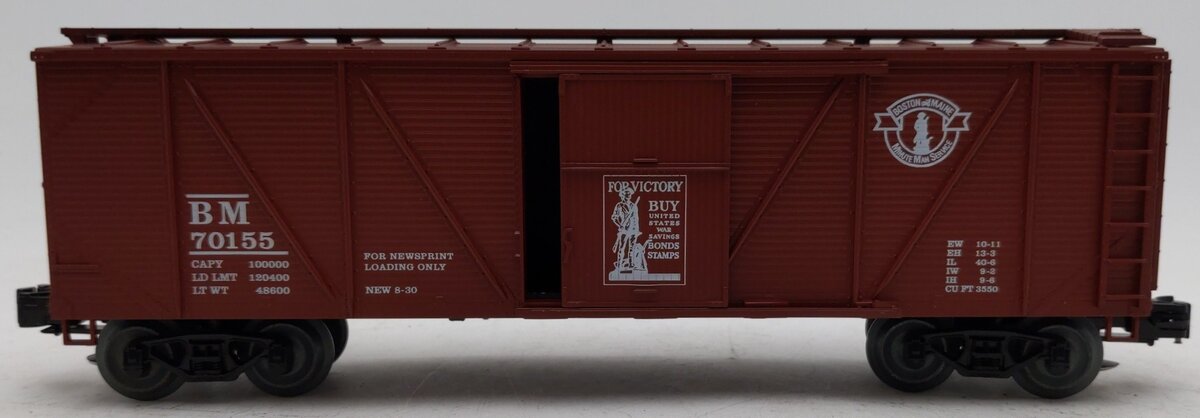 Crown OB-113 Boston & Maine Victory Bond Boxcar (Hi-Rail) #70155 EX/Box