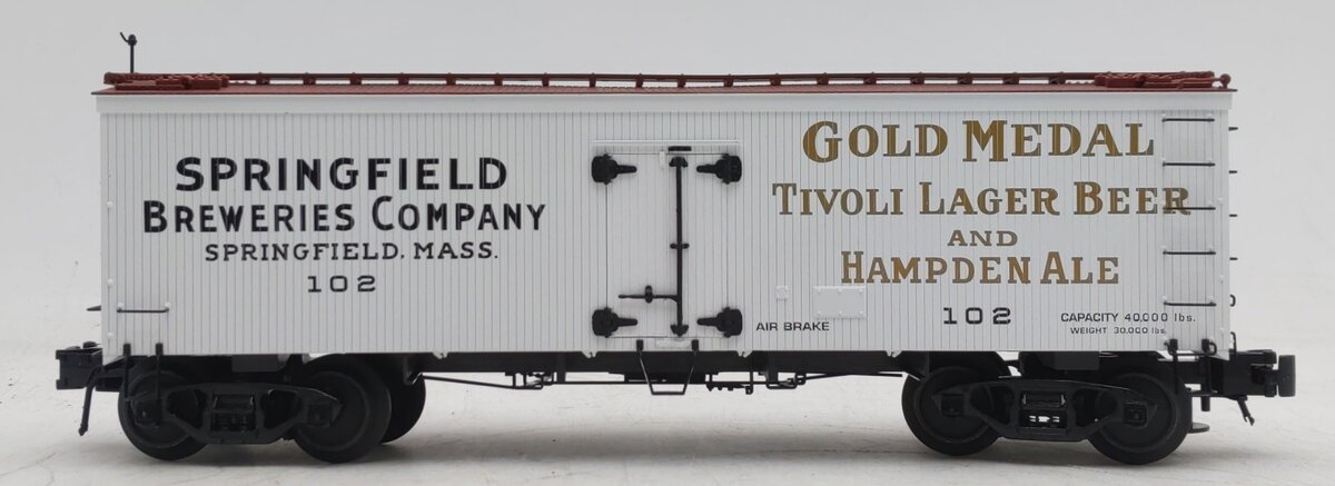 Atlas 8060-2 Springfield Breweries 36' Wood Reefer Car #102 (3-Rail) EX/Box