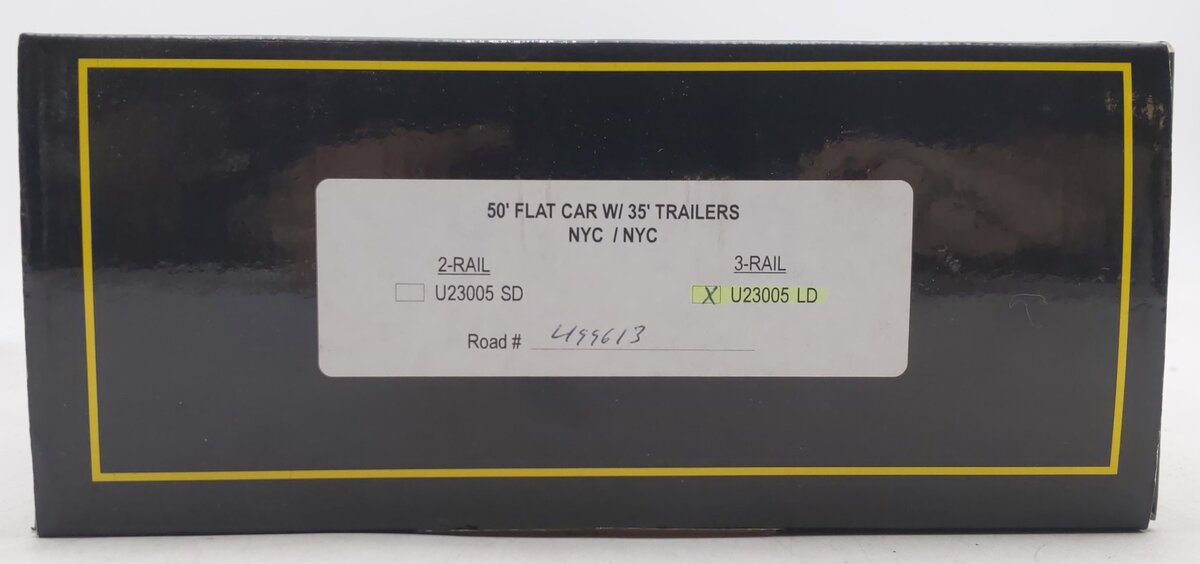 Weaver U23005LD O Gauge New York Central 50' Flatcar w/ 35' Trailer #499613 LN/Box