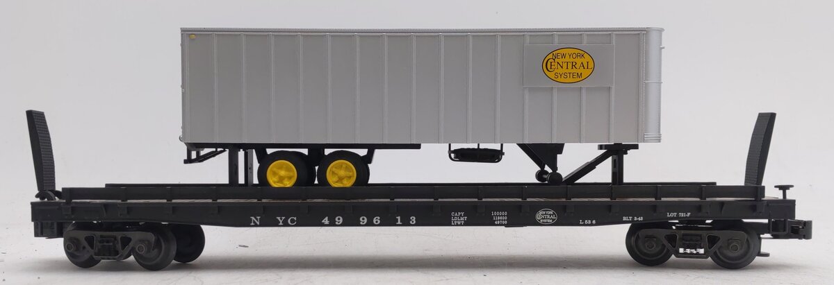Weaver U23005LD O Gauge New York Central 50' Flatcar w/ 35' Trailer #499613 LN/Box