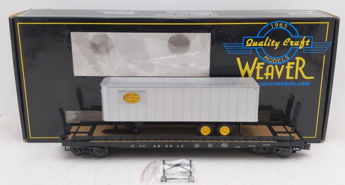 Weaver U23005LD O Gauge New York Central 50' Flatcar w/ 35' Trailer #499613 LN/Box