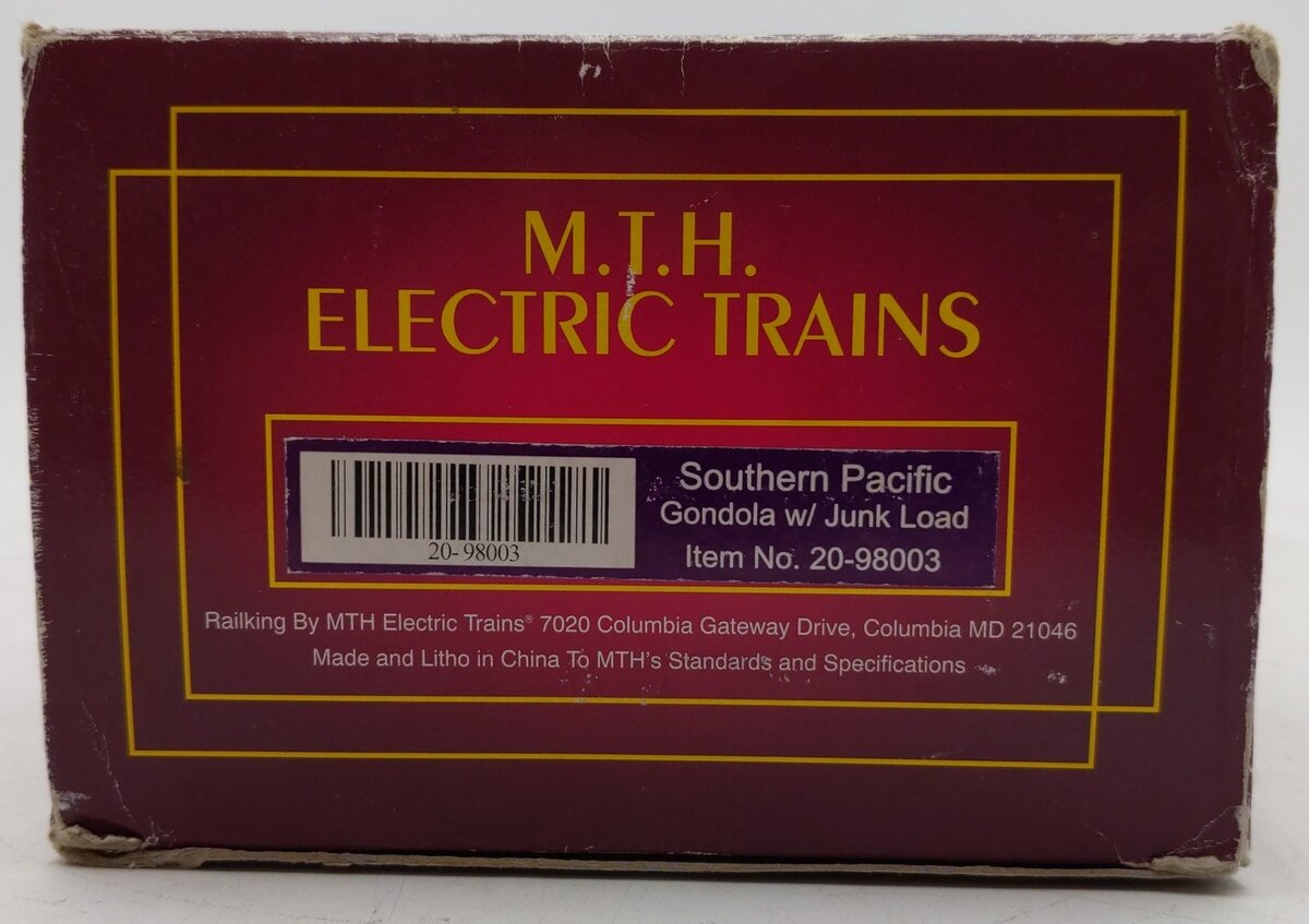 MTH 20-98003 O Gauge Southern Pacific Gondola with Junk Load #339288 EX/Box