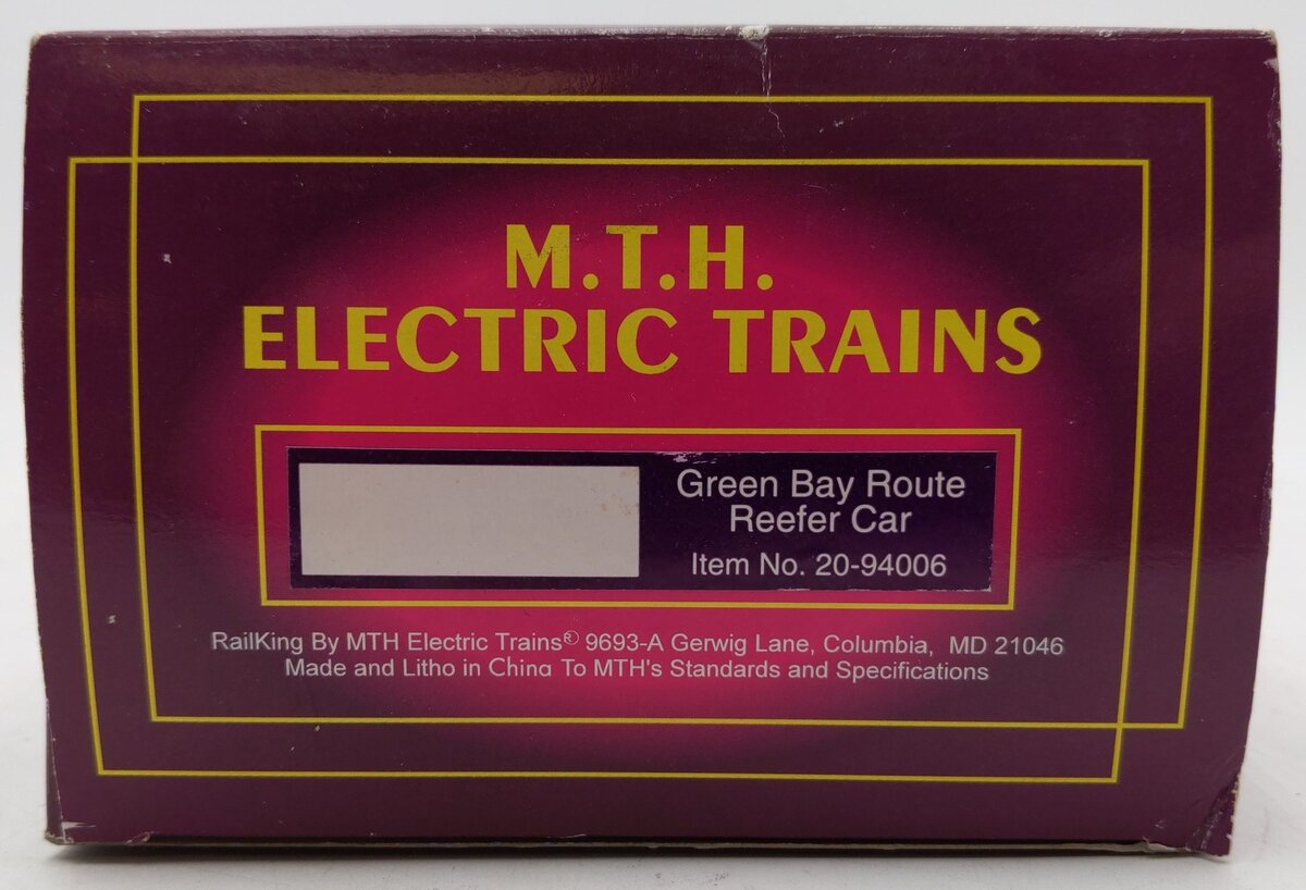 MTH 20-94006 O Gauge Green Bay & Western Route Reefer Car #21002 EX/Box