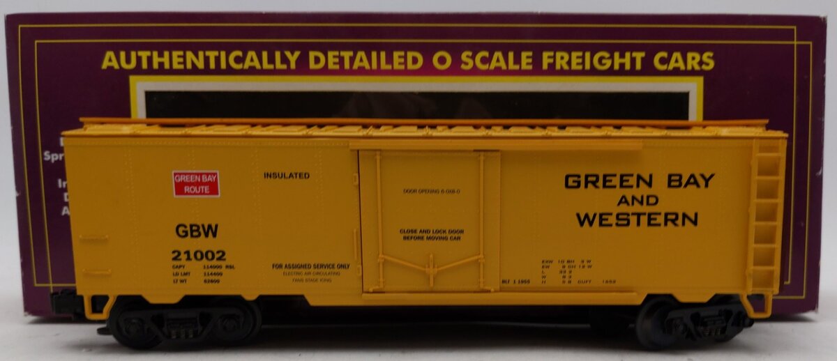 MTH 20-94006 O Gauge Green Bay & Western Route Reefer Car #21002 EX/Box