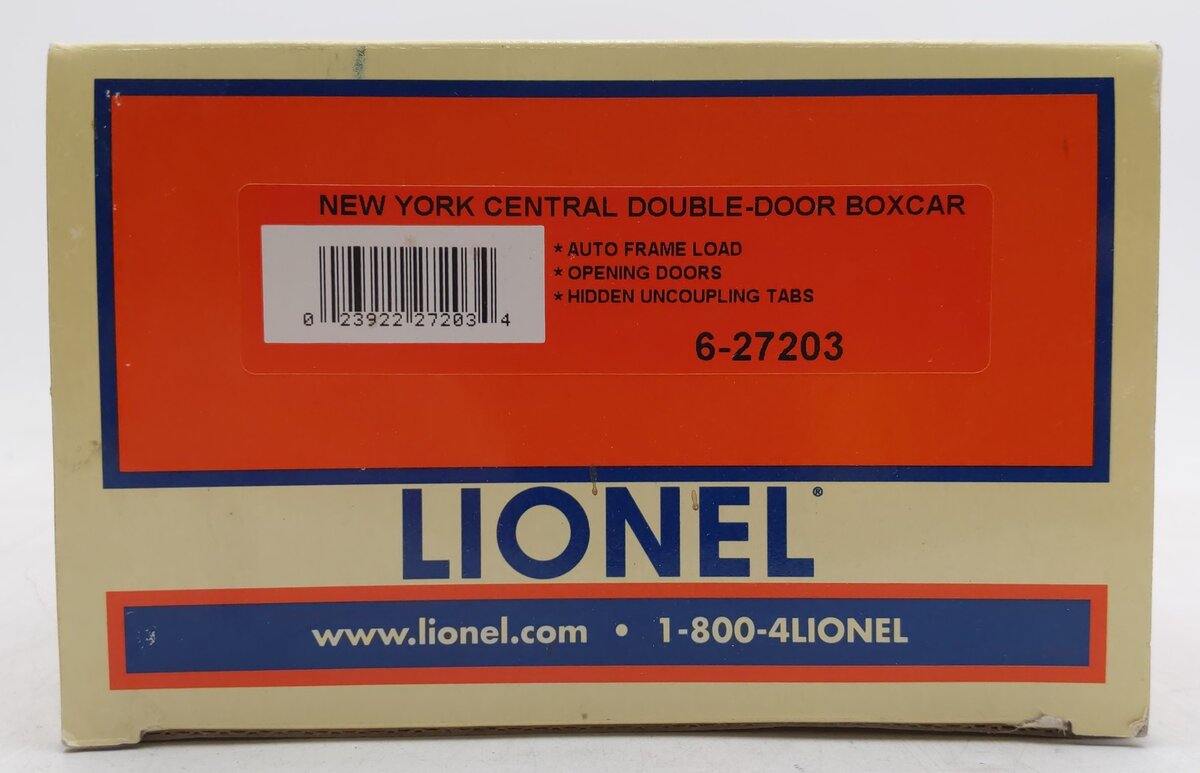 Lionel 6-27203 O Gauge New York Central Double Door Boxcar #75509 EX/Box