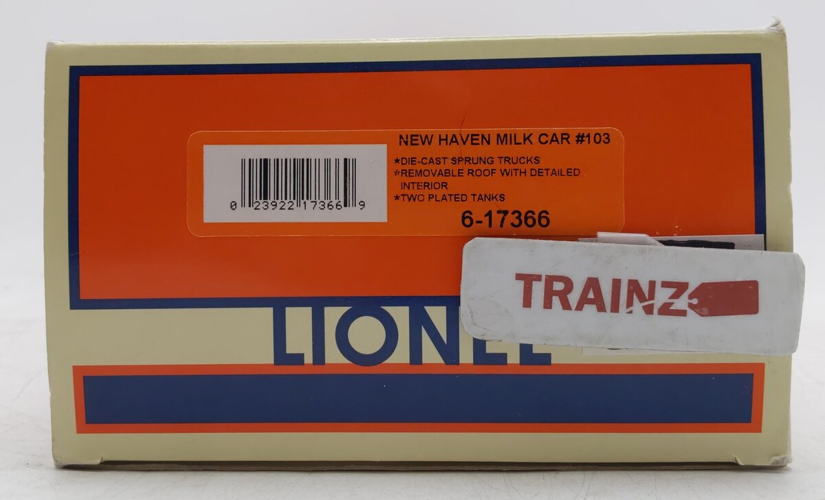 Lionel 6-17366 O Gauge New Haven Milk Refrigerator Car #103 LN/Box