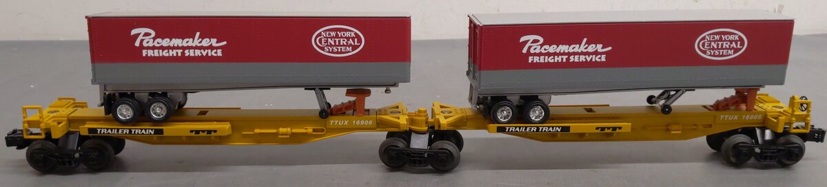 Lionel 6-16904 O New York Central T.T.U.X. Flat Cars w/2 Intermodal Containers EX/Box