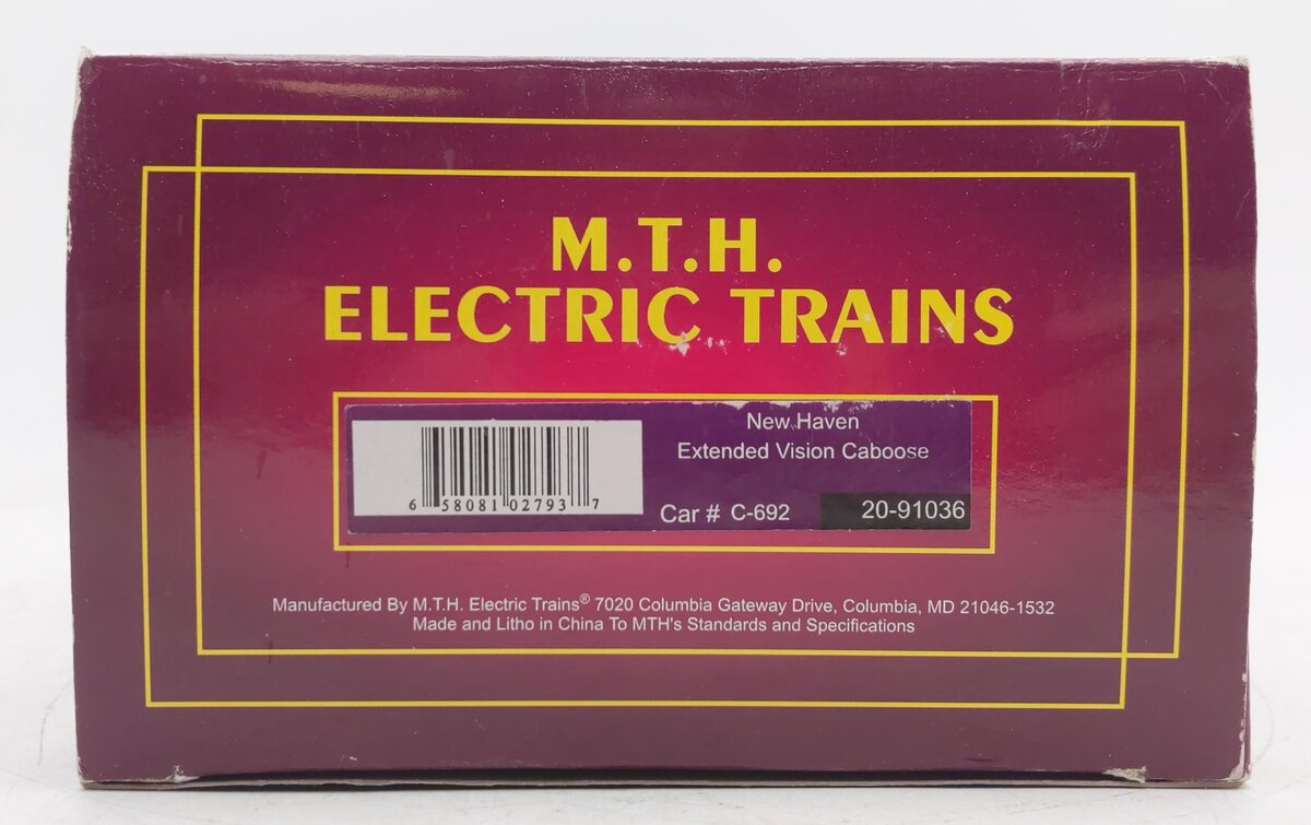 MTH 20-91036 O Gauge New Haven Extended Vision Caboose #C-692 LN/Box