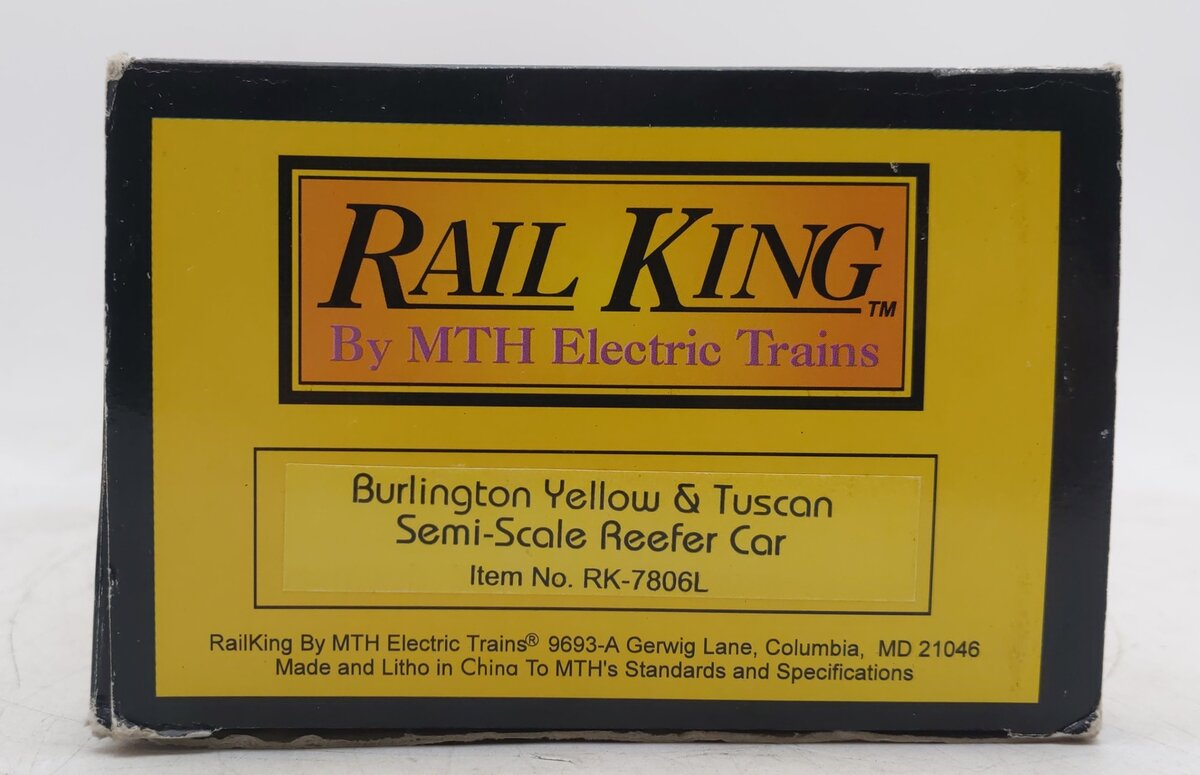 MTH 30-7806 O Gauge Burlington Semi-Scale Refrigerator Car #75285 EX/Box
