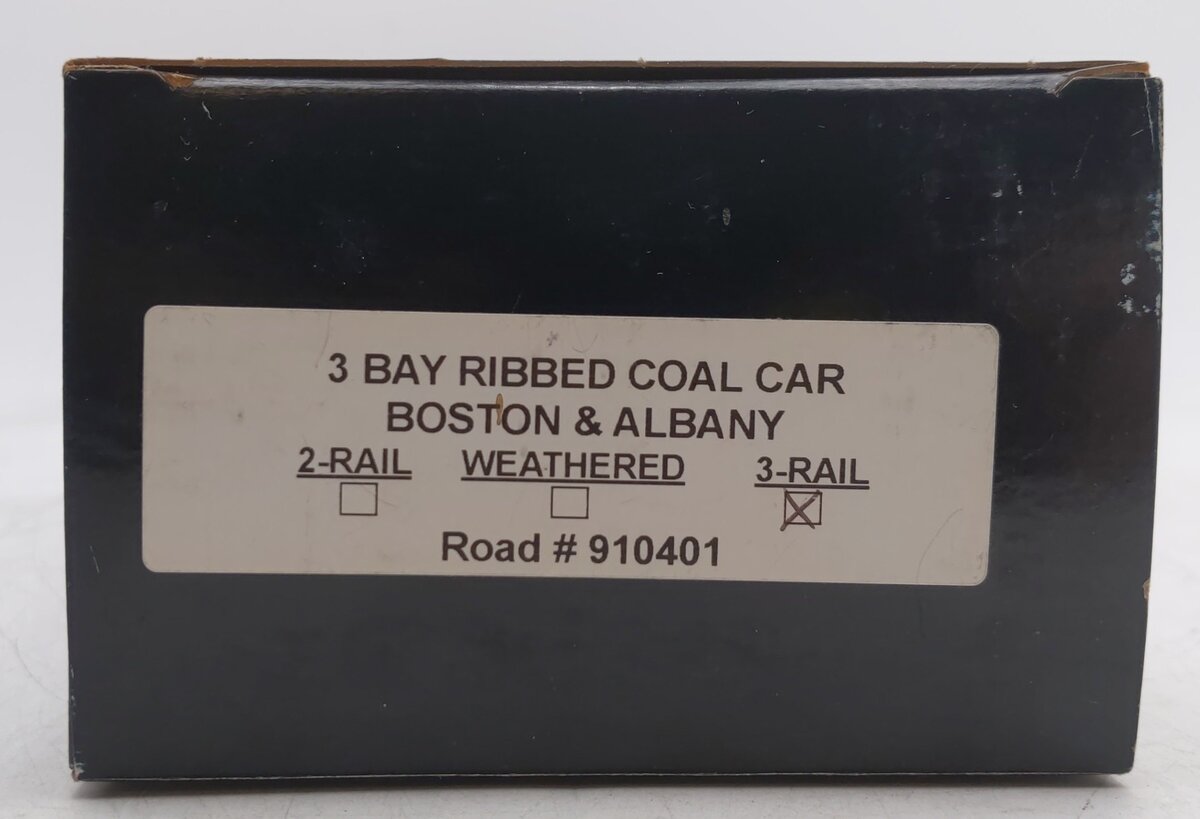 Weaver 910401 O Gauge Boston & Albany 3 Bay Ribbed Coal Car -3 Rail EX/Box