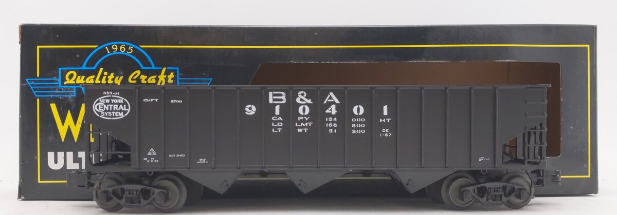 Weaver 910401 O Gauge Boston & Albany 3 Bay Ribbed Coal Car -3 Rail EX/Box