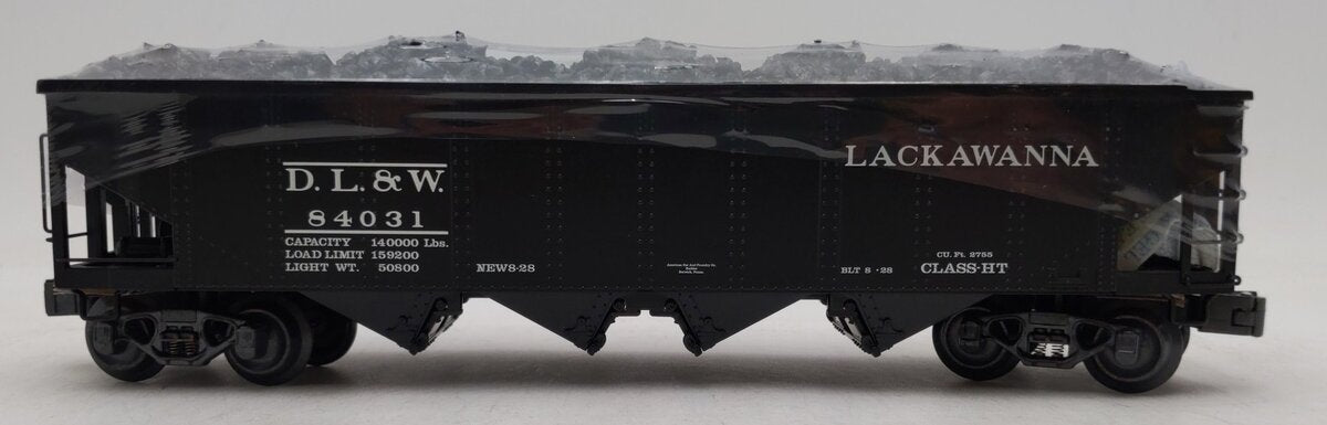 K-Line K623-1472 O Delaware, Lackawanna & Western 4-Bay Hopper w/ Load #84031 LN/Box