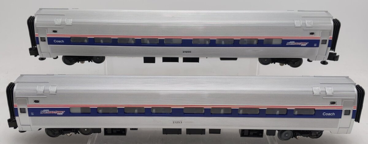 MTH 20-6656 O Amtrak Amfleet Phase IV Passenger Car Set (Set of 2) EX/Box