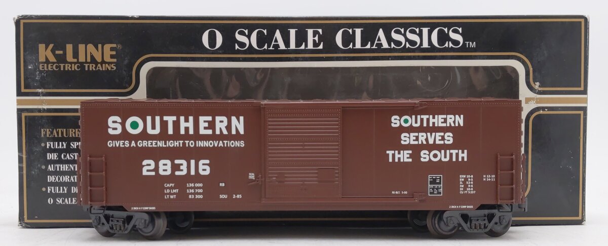K-Line K765-2011 O Gauge Southern Boxcar #28316 EX/Box