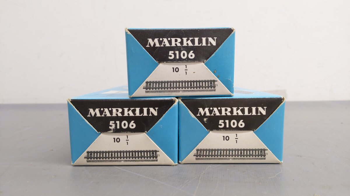 Marklin 5106 HO M Track Metal Straight Track [30] EX/Box