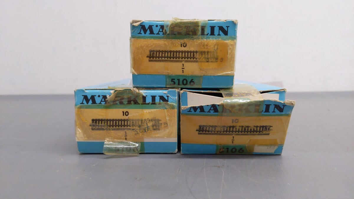 Marklin 5106 HO M Track Metal Straight Track [30] EX/Box