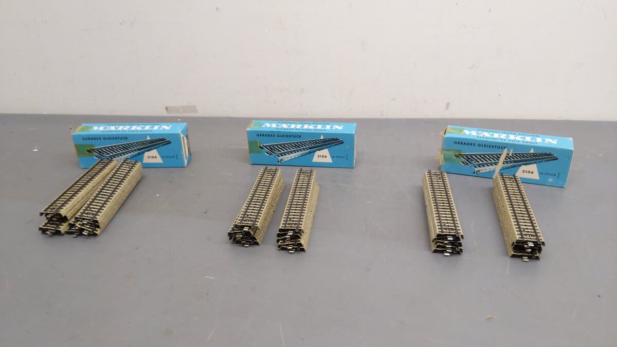 Marklin 5106 HO M Track Metal Straight Track [30] EX/Box