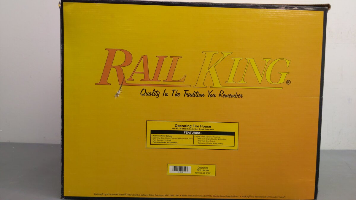 MTH 30-9102 O Gauge Operating Firehouse EX/Box