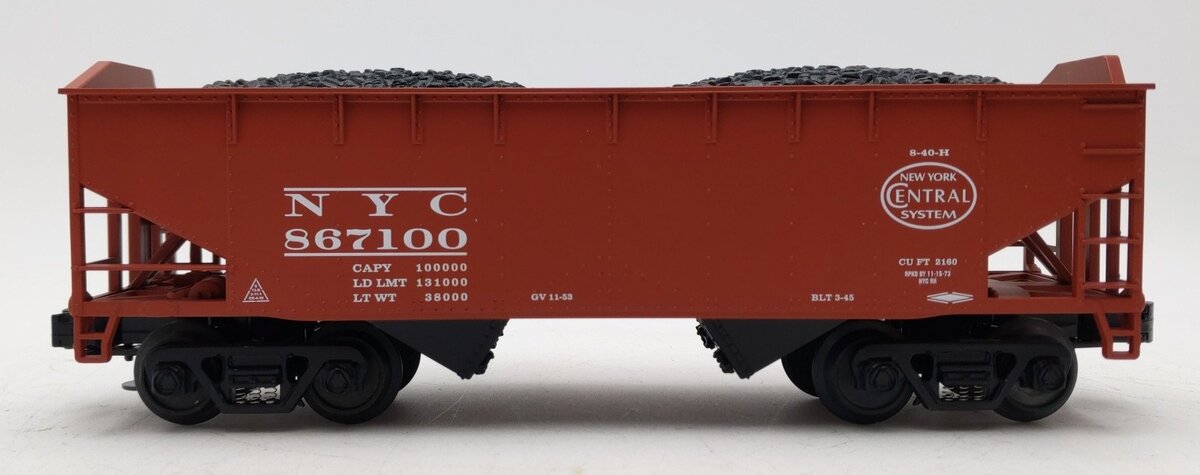 MTH 20-97429 O New York Central 2-Bay Offset Hopper Car w/ Coal Load #867100 LN/Box