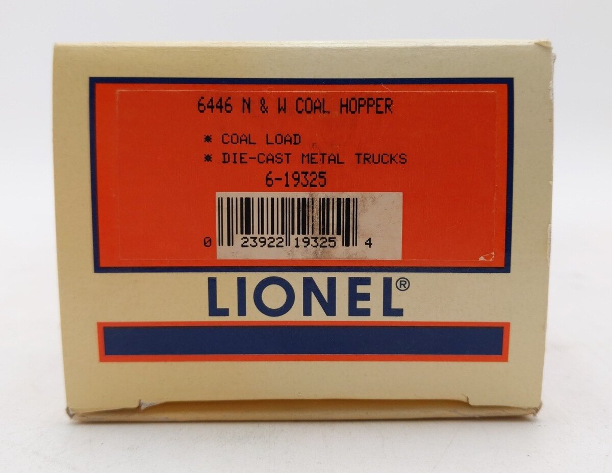 Lionel 6-19325 N&W 4-Bay Weathered Hopper w/ Coal Load #6446 LN/Box